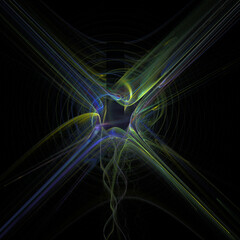 space illustration star burst, color graphics, fractal pattern, art