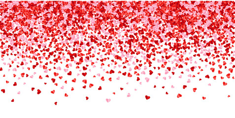 Obraz premium Paper 3D pink heart shapes confetti background design. Anniversary decoration. Poster background.