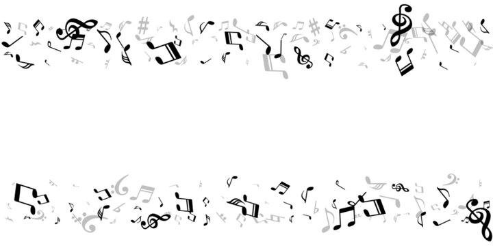 Musical notes cartoon vector illustration. Melody