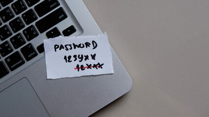 Easy Password concept. My password 1234** written on a paper with marker.
