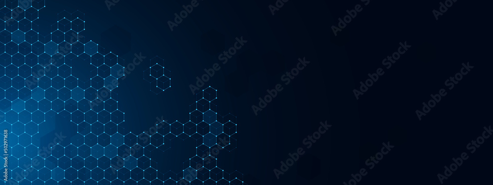 Wall mural geometric abstract background of innovation technology concept. vector illustration hexagon pattern,