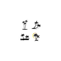 coconut tree Icon Logo Template vector illustration
