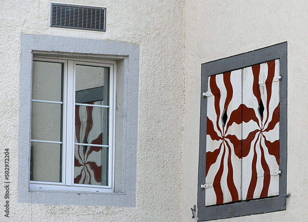 Canvas Prints window with red shutters