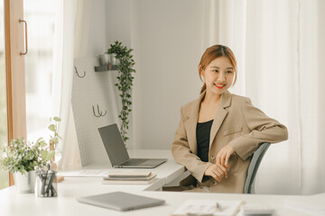 Businessmen are calculating income expenditure and analyzing real estate investment data,...