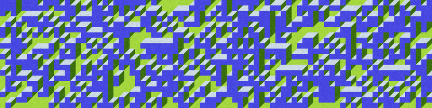 Implementation of Edward Zajec&rsquo;s &ldquo;Il Cubo&rdquo; from 1971. Essentially a Truchet tile set of 8 tiles and rules for placement art illustration
