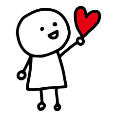 ハートを掴んでいる人　持っている人