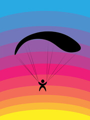 Paragliding colors ilustration