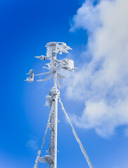 icy rain at the weather station