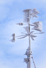 icy rain at the weather station