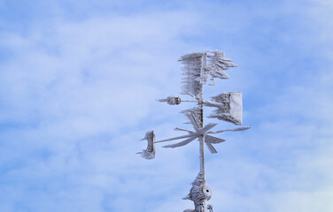 icy rain at the weather station