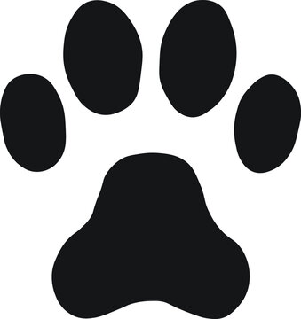 The paw of a pet. The paw icon is suitable for a cat, dog, or wild animal. Trail legs of the animal, vector icon. illustration. 