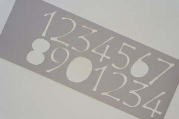 paper stencil background with numbers