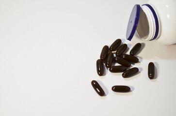 sunflower lecithin on white background