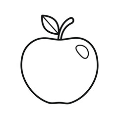 Apple. Coloring pages. black and white picture.