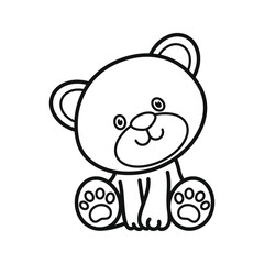Teddy bear toy. Coloring pages. black and white picture.