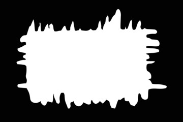 Rectangular banner hand painted with white paint