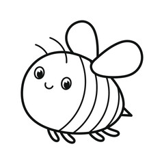 Sweet bee. Coloring. Black and white picture.