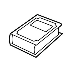 Book. Coloring page. Black and white vector illustration. Icon.