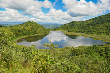 Scenic view of Itende Crater Lake, a crater lake in Mbeya, Tanzania
