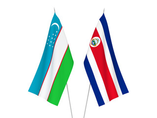 Uzbekistan and Republic of Costa Rica flags