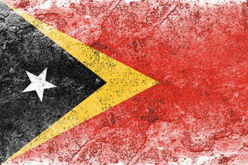 East timor flag painted on a distressed old iron sheet