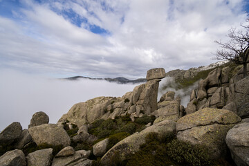 El dinosaurio de la pedriza. Formacion rocosa de granito con forma de dinosaurio en la sierra de Guadarrama