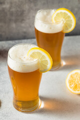 Cold Boozy Refreshing Lemon Beer Shandy