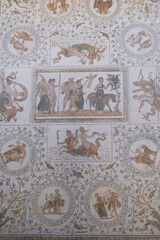 Mosaic represents Dionysus at El Jem Archaeological Museum Tunisia