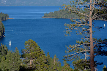 Fototapeta na wymiar Picturesque Vista On Lake Tahoe California From The Inspiration Point Overlook