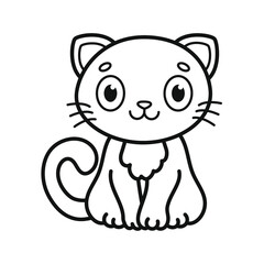 Obraz na płótnie Canvas Nice cat. Kitty. Icon. Coloring book for children. Black and white vector image.