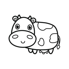 Sweet cow. Icon. Coloring pages. black and white picture.