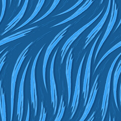 Fototapeta na wymiar Seamless vector pattern of smooth flowing stripes or strokes in blue.Seamless vector pattern of waves or river flow.