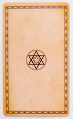 the back of the tarot card on white background.