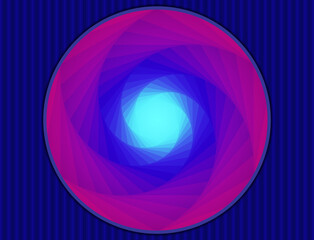 Obraz premium Abstract vector blue lines background with round geometric twist banner