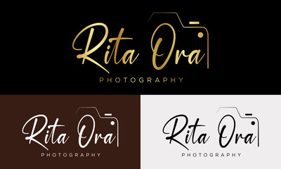 Camera photography logo icon vector template