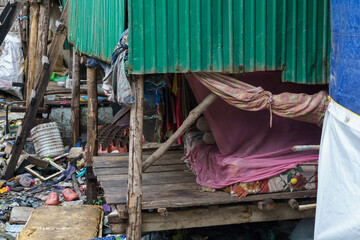 Home in a Cambodian slum