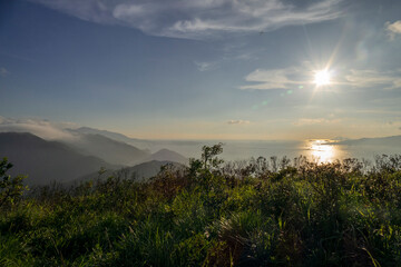 sunset in the mountains
