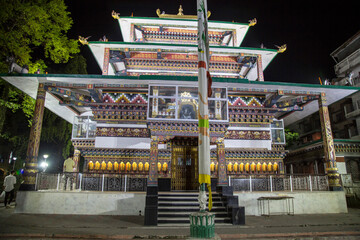 phuentsholing buddhist temple on night 01
