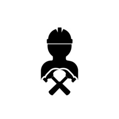 Construction worker icon isolated on white background