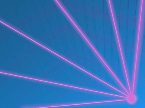 Purple Laser Lights Effect On Blue Background