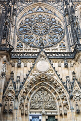 Fototapeta premium Czech Republic, Prague. St. Vitus Cathedral, western facade. Decorations. Fragment