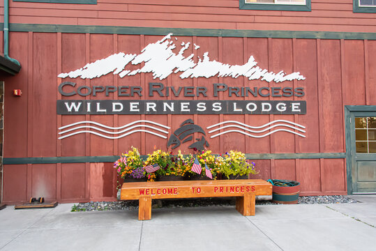 Copper River Princess Wilderness Lodge Sign on September 13, 2017 in Copper Center, Alaska