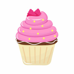 Delicious cupcake. Dessert vector illustration design