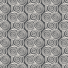 Abstract seamless hand drawn pattern rounded