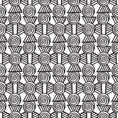 Abstract art flowers hand drawn seamless pattern