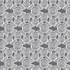 Abstract art flowers hand drawn seamless pattern