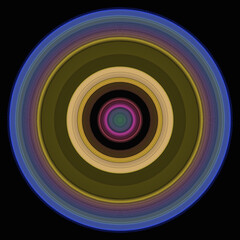 Unique circle texture details 3D design ornament black background