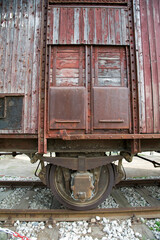 Fototapeta na wymiar Detail of a very old railroad wagon.