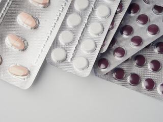 pharmaceutical over the counter or prescription pills isolated over white background