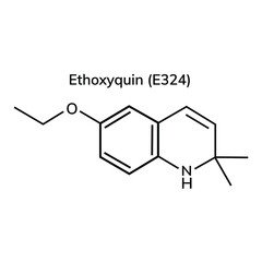 Structural chemical formula on white background
